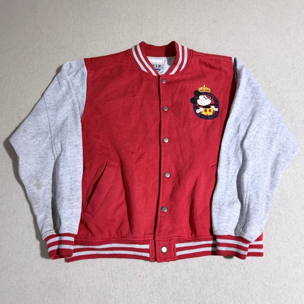Vintage Gear For Sports Mickey Mouse University Varsity Jacket Red Grey Medium